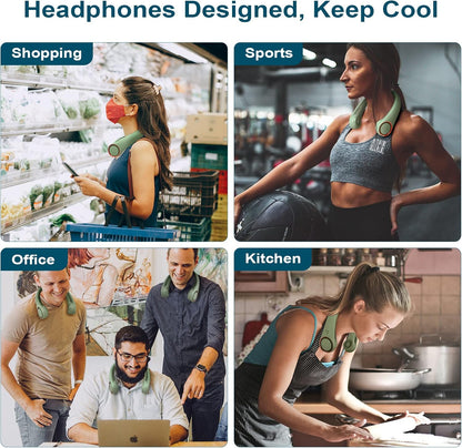 CIVPOWER Neck Fan: Portable Personal Neck Cooling – Back View