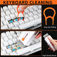 Cleaner Kit for AirPods, Keyboards, Laptop Screens, iPhones and Smartphones - Cleaning Tool with Brush & Microfiber Cloth & Trapezoidal Keycap Puller, 11 in 1 Multifunctional Computer Cleaning Kit