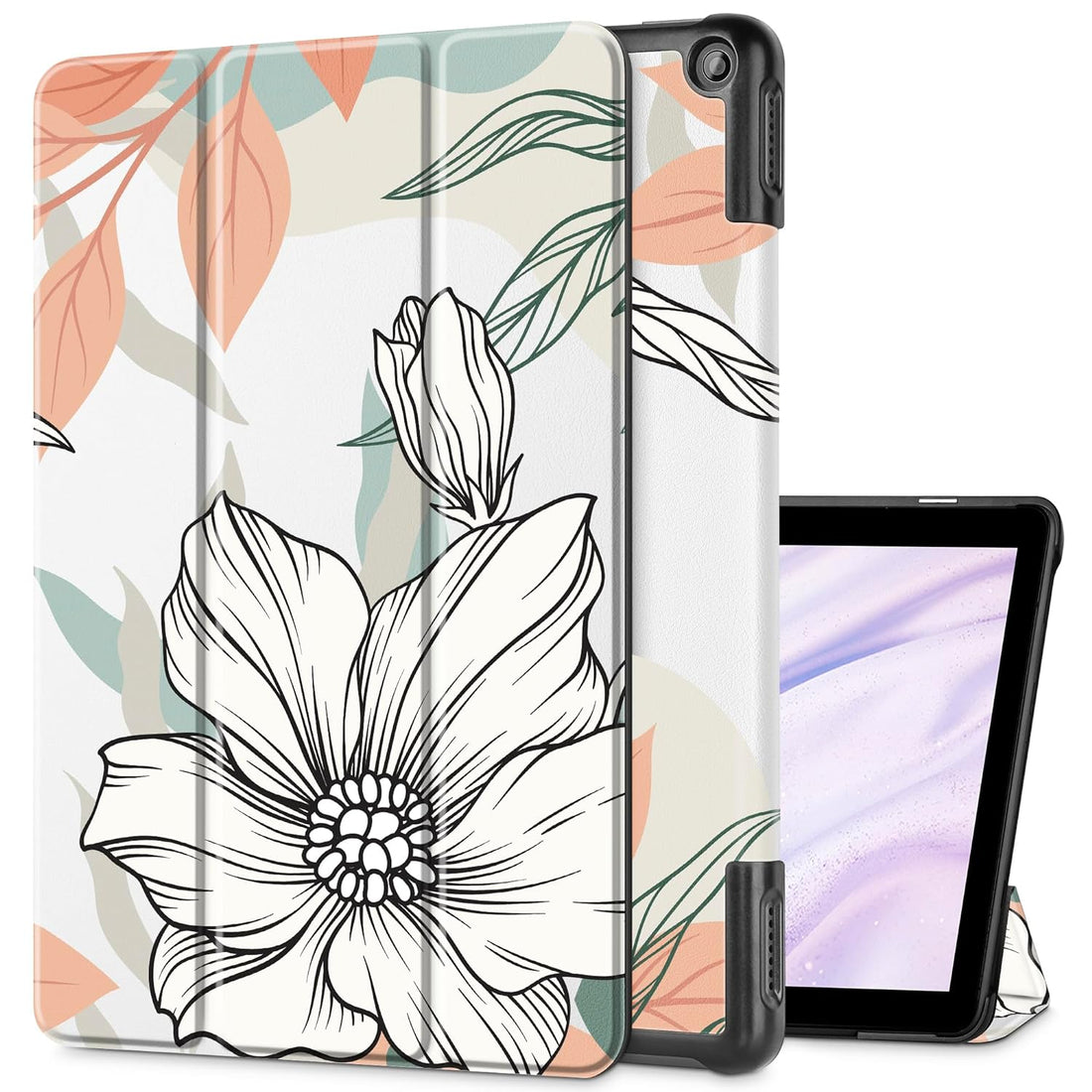 Mektron Case for All-New Amazon Fire HD 10 Tablet 2023 Release, Slim Fit Standing Cover with Auto Sleep/Wake,Floral S760