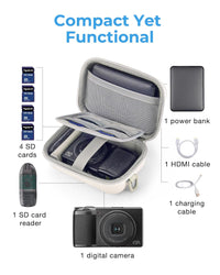 BAGSMART Digital Camera Case, Waterproof & Protective Small Camera Bag with 2 Carrying Ways, Lightweight camera sling bag for Canon PowerShot/GoPro/Kodak Pixpro - Beige