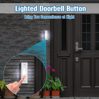 2 Pieces Lighted Doorbell Button, Wired Door Bell Push Buttons LED Door Chime, Wall Mounted Door Opener Switch (White,White Light)