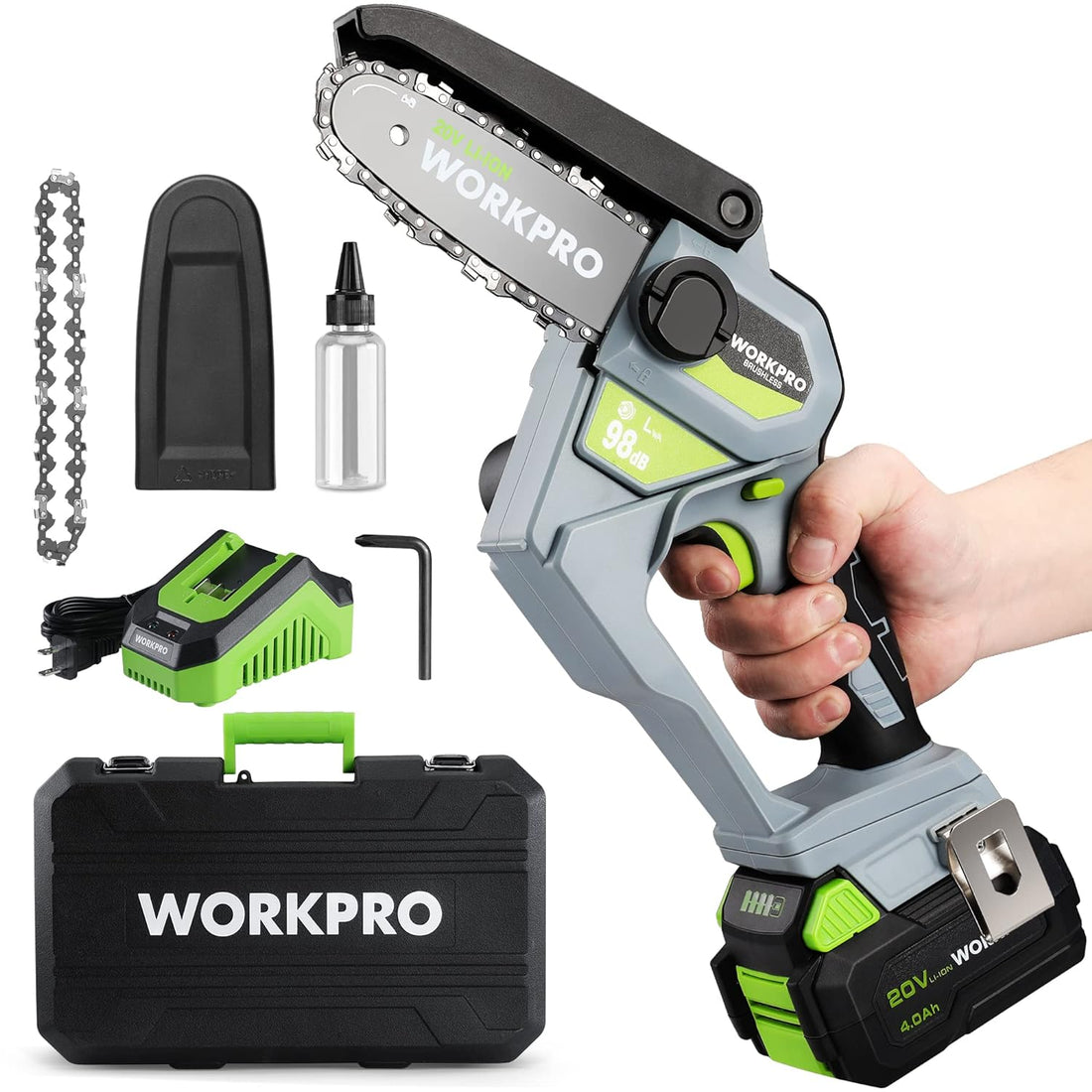 WORKPRO 20V 4.0Ah Brushless Cordless Pruning Saw