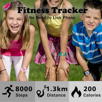 Kids Fitness Tracker Watch, Digital Activity Tracker Watch for Kids Ages 3-12, Non-Bluetooth, Alarm/Calorie/Pedometer Count Steps Wrist Watch for Kids, DJ-GreenOrange-Y