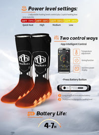 ThxToms Heated Socks for Men Women, Rechargeable Electric Battery Heating Socks with APP Control, Foot Warmer for Raynaud's Arthritis Outdoor Work Skiing Hunting Hiking Winter Gift 1Pair, M