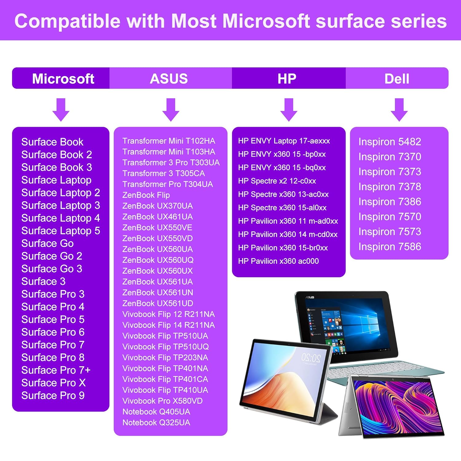 Surface Pen Windows Stylus for Microsoft – Surface Pro 7/8/9/X/6/5/4 Pen Compatible with Surface Pro/Book/Laptop/Go/Studio, with Palm Rejection and Rechargeable, 4096 Pressure Sensitivity Digital Pens