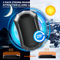Rechargeable Hand Warmers 2 Pack, Magnetic Electric Hand Warmers 3 Levels Portable Pocket Heater Great Gift for Outdoors, Camping, Hunting, Golf