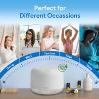 ASAKUKI 500ml Premium, Essential Oil Diffuser, 5 in 1 Ultrasonic Aromatherapy Fragrant Oil Humidifier Vaporizer, Timer and Auto-Off Safety Switch