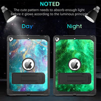 BENTOBEN iPad Air 2 Case, iPad 6th/5th Generation Case, iPad 9.7 2018/2017 Case, iPad Pro 9.7 Case, Glow in The Dark 3 in 1 Shockproof Kickstand Protective Girls Women Boys Men Tablet Cover, Nebula