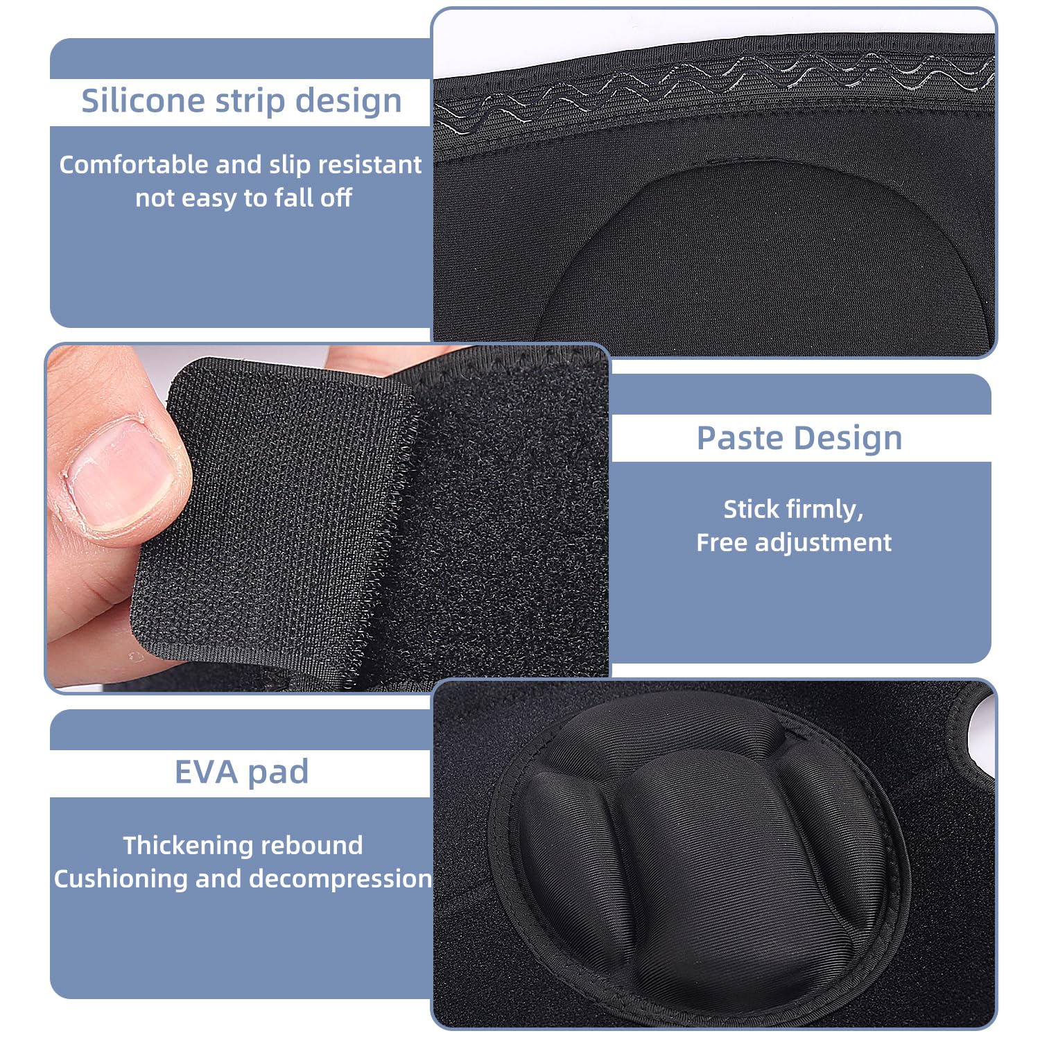 Anti-Slip Collision Avoidance Knee Pads, Patellar Fixation, Adjustable Knee Support, Sports and Garden Work Protection, With GEL Soft Inner Liner, 1 Pair