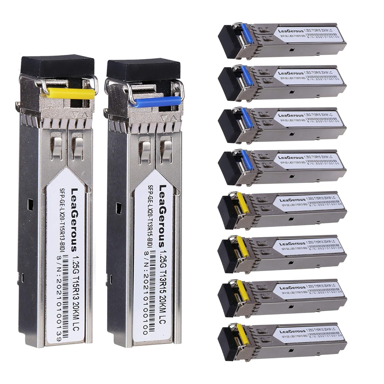 5 Pairs BIDI SFP Network Transceiver Module, 1.25 Gigabit Single Mode LC 1000BASE-LX Single Fiber Interface SFP 20km