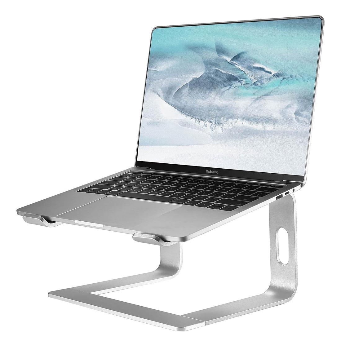 MOTEKK Laptop Stand for Desk - Sturdy Aluminum Computer Stand, Compact Laptop Riser for Desk, Detachable Laptop Holder - Portable Laptop Stand Compatible with 10 to 15.6 in Notebook Computer, Silver