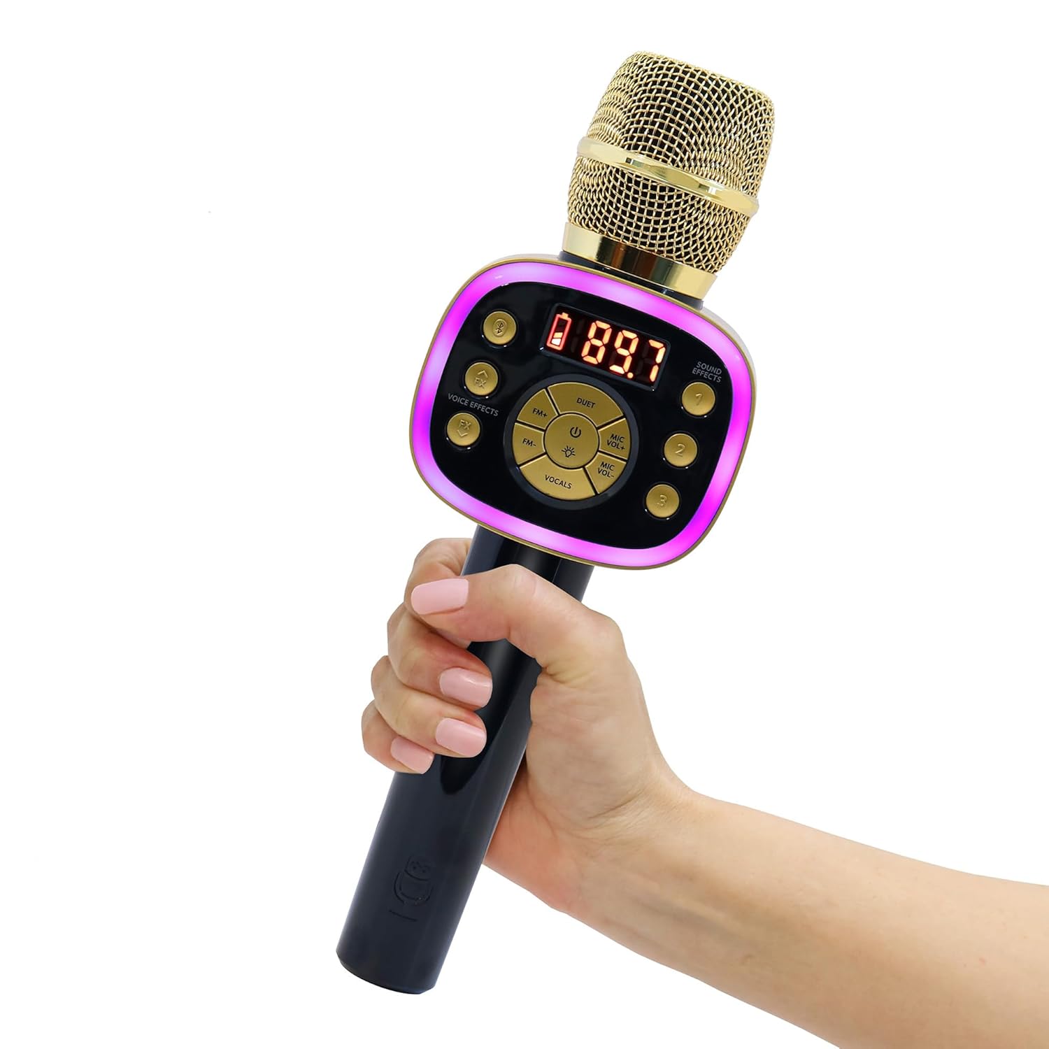 Carpool Karaoke Machine for Kids & Adults, Carpool Karaoke The Mic 2.0 - Wireless & Bluetooth Karaoke Microphone with Voice Changing Sound Effects and Duet Options - Gold & Black (2021 Version)