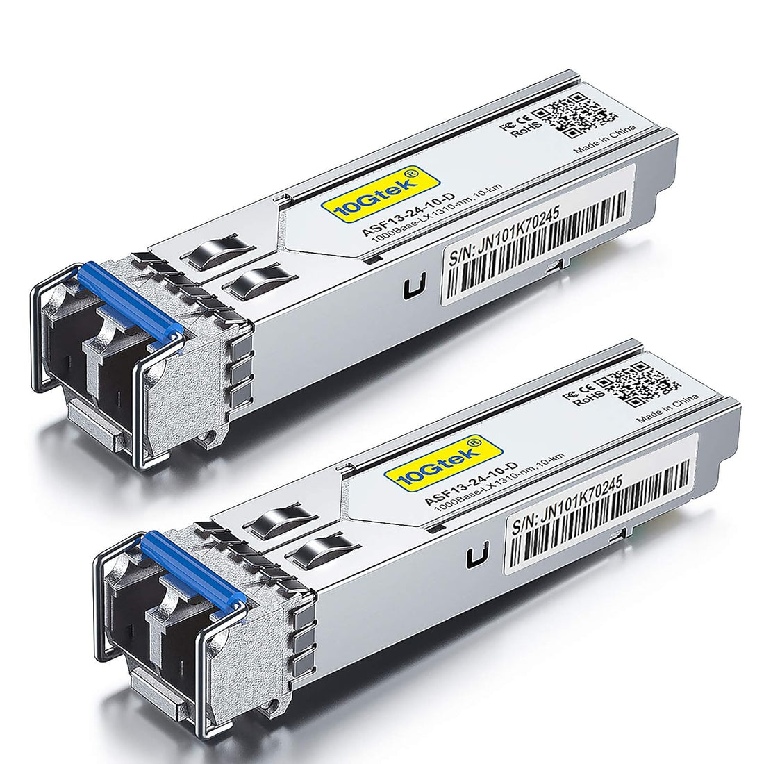 1.25G SFP Transceiver 1000Base-LX, 1310nm SMF, up to 10 km, for Cisco GLC-LH-SMD, Meraki MA-SFP-1GB-LX10, Ubiquiti UniFi, Fortinet, Mikrotik, D-Link, Netgear and More, Pack of 2