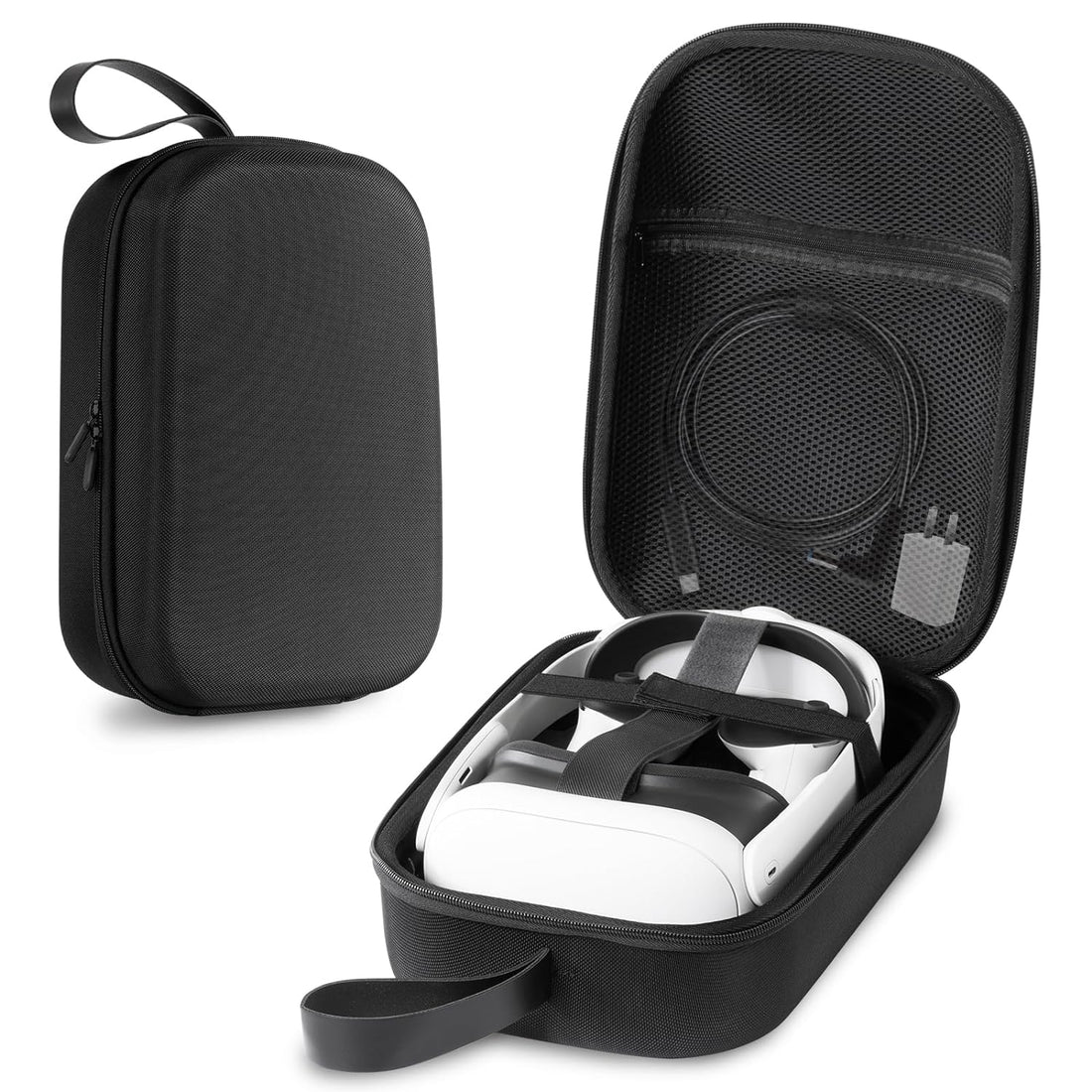 CoBak Hard Carrying Case for Meta Quest 3 - Compact design, Multiple Compartments for Elite Version VR Headset, Controllers and Accessories, Travel with Protection, Black