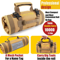 Anyyion Tool Bag, Heavy Duty Roll Up Tool Organizer With 6 Tool Pouches For Mechanic, Carpenter, Electrician & Hobbyist