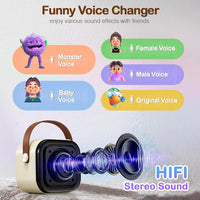 BlueFire Portable Karaoke Machine with 2 Wireless Microphone, Mini Portable Bluetooth Speaker with Wireless Microphone,Gifts for Kids Age 4-12,Boys,Girls,Adults,Party, Home KTV,Outdoor,Travel