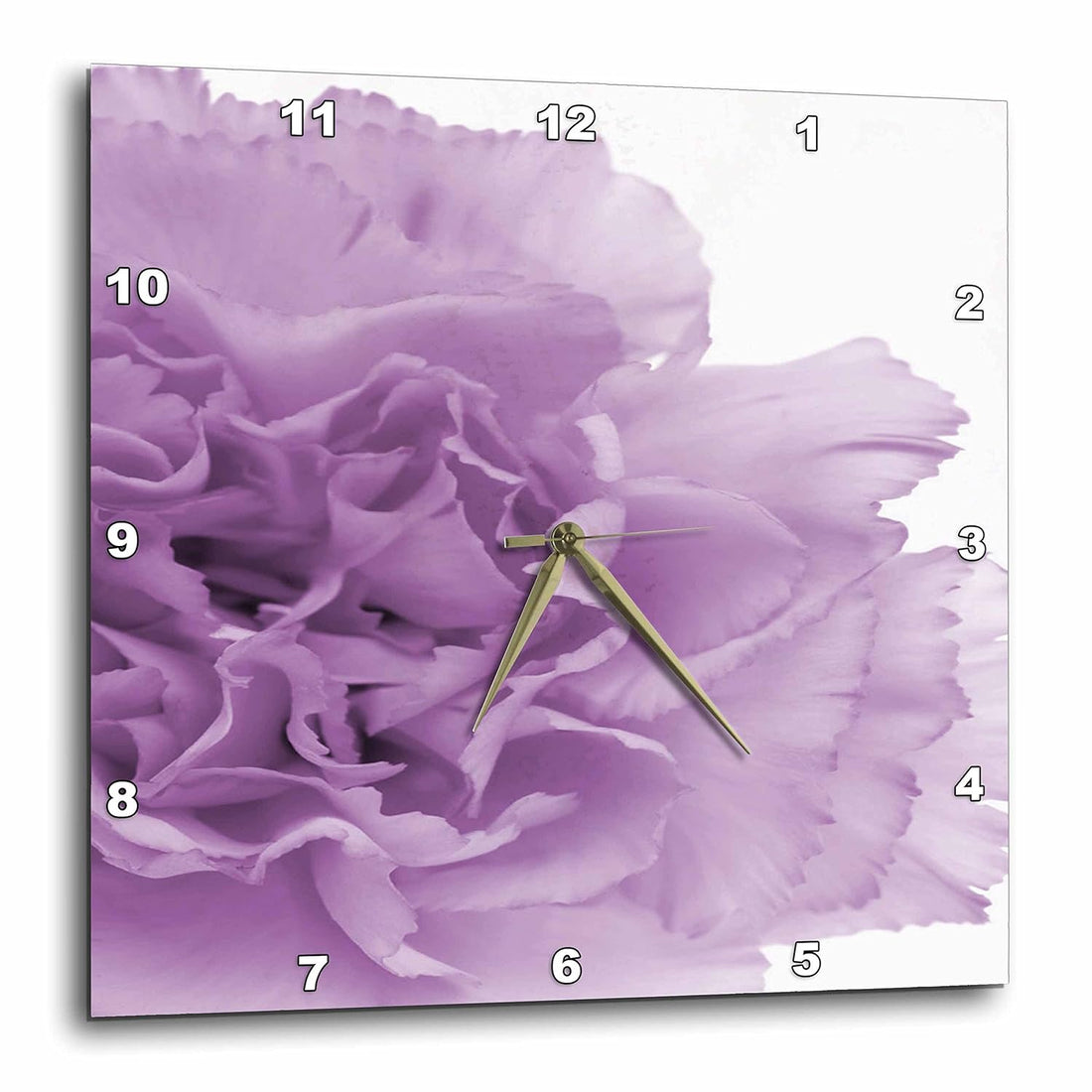 3dRose Delicate Purple Grey Flower - Wall Clock, 10 by 10-Inch (dpp_20615_1)