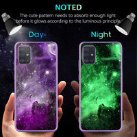 BENTOBEN Samsung A71 5G Case, Slim Fit Glow in The Dark Shockproof Hybrid Hard PC Soft TPU Bumper Anti Scratch Sturdy Non Slip Protective Cover for Samsung Galaxy A71 5G 2020, Nebula