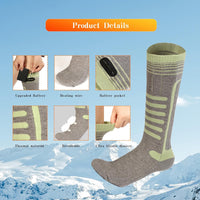 WEIVIOQ Rechargeable Heated Socks for Men Women,Upgraded 5000mAh Battery Electric Socks Foot Warmer with APP Control and 4 Heat Settings for Winter Outdoor Skiing Hiking Motorcycle Camping