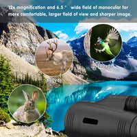 QWITT 12x55 high-Power monocular with BK4 Prism and FMC Lens with Smartphone Adapter is Lightweight and Portable for Bird Watching, Outdoor Activities, Hiking, Camping, Sporting Events, and Hunting