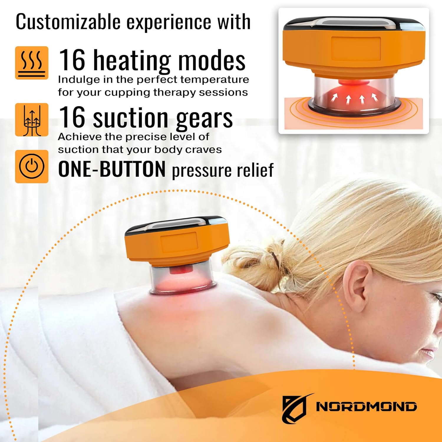 Smart Cupping Massager with Remote and Advanced Heat Therapy - Electric Cupping Therapy Set for Relaxation, Knots, Pain and Tension Relief - Cellulite Massager - 16 Gears for Customized Comfort