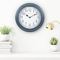 La Crosse Clock 404-3841B 16-inch Everly Gray Quartz Analog Wall Clock