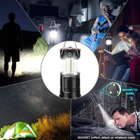 EZORKAS 2 Pack Camping Lanterns, Rechargeable Led Lanterns, Hurricane Lights with Flashlight and Magnet Base for Camping, Hurricane, Hiking, Emergency, Outage