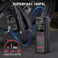 GOOLOO GT160 Tire Inflator Portable Air Compressor, 160PSI Portable Air Pump for Car Tires, 7500mAh Cordless Air Pump with Digital Pressure Suitable for Cars, Bikes, Balls, Motorcycles