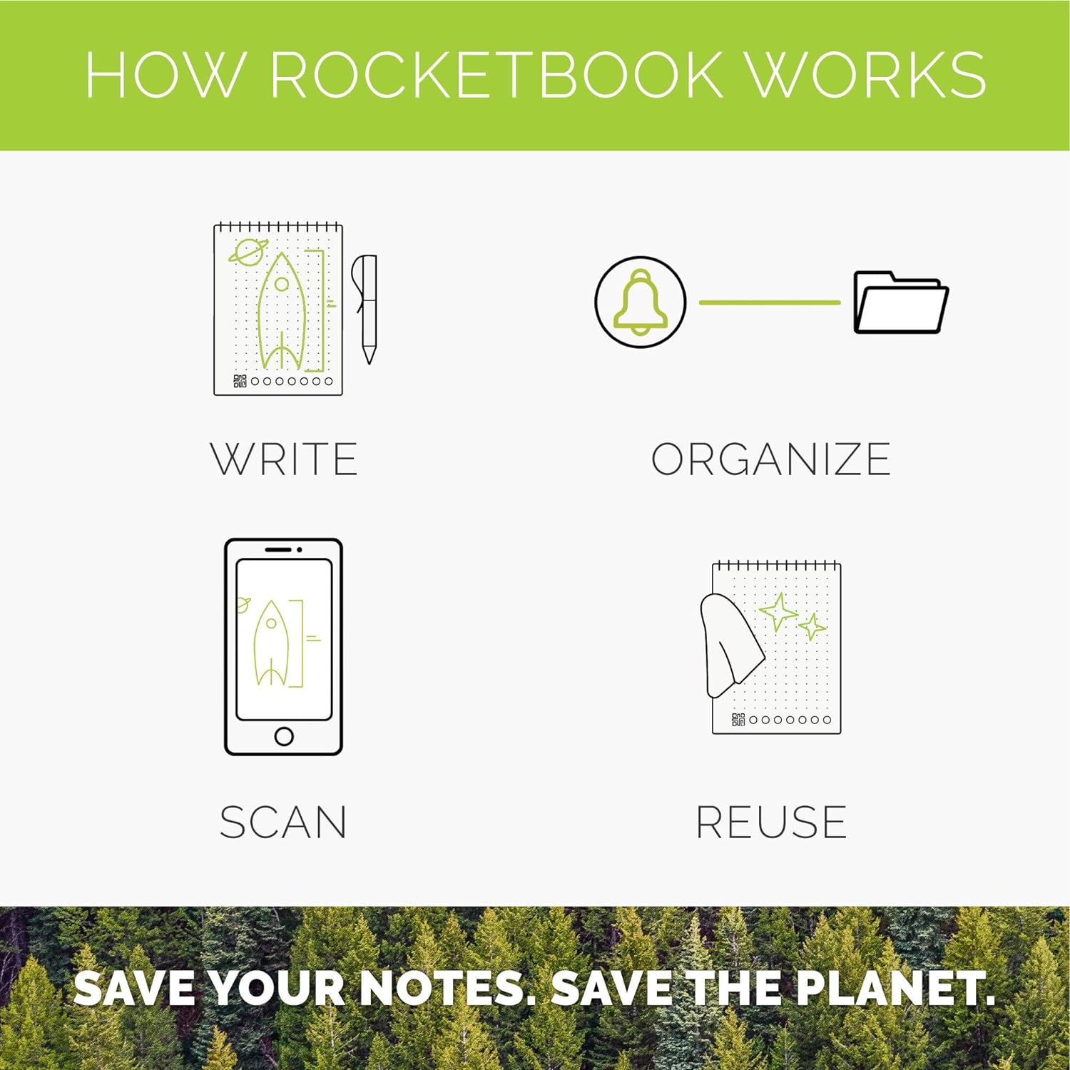 Rocketbook Orbit Legal Pad Letter - Smart Reusable Legal Pad - Gray, Lined\\/Dot-Grid