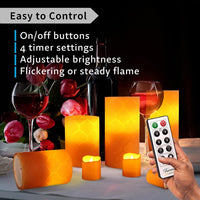 FURORA LIGHTING LED Flameless Candles with Remote – Battery-Operated Flameless Candles Bulk Set of 8 Fake Candles – Small Flameless Candles & Christmas Centerpieces for Tables, Orange-Nordic