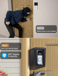 Video Doorbell Door Mount, Anti-Theft Doorbell Mount for Renter Home Apartment Office Room, Fit for Most Kind Brand of Video Doorbell (Black)
