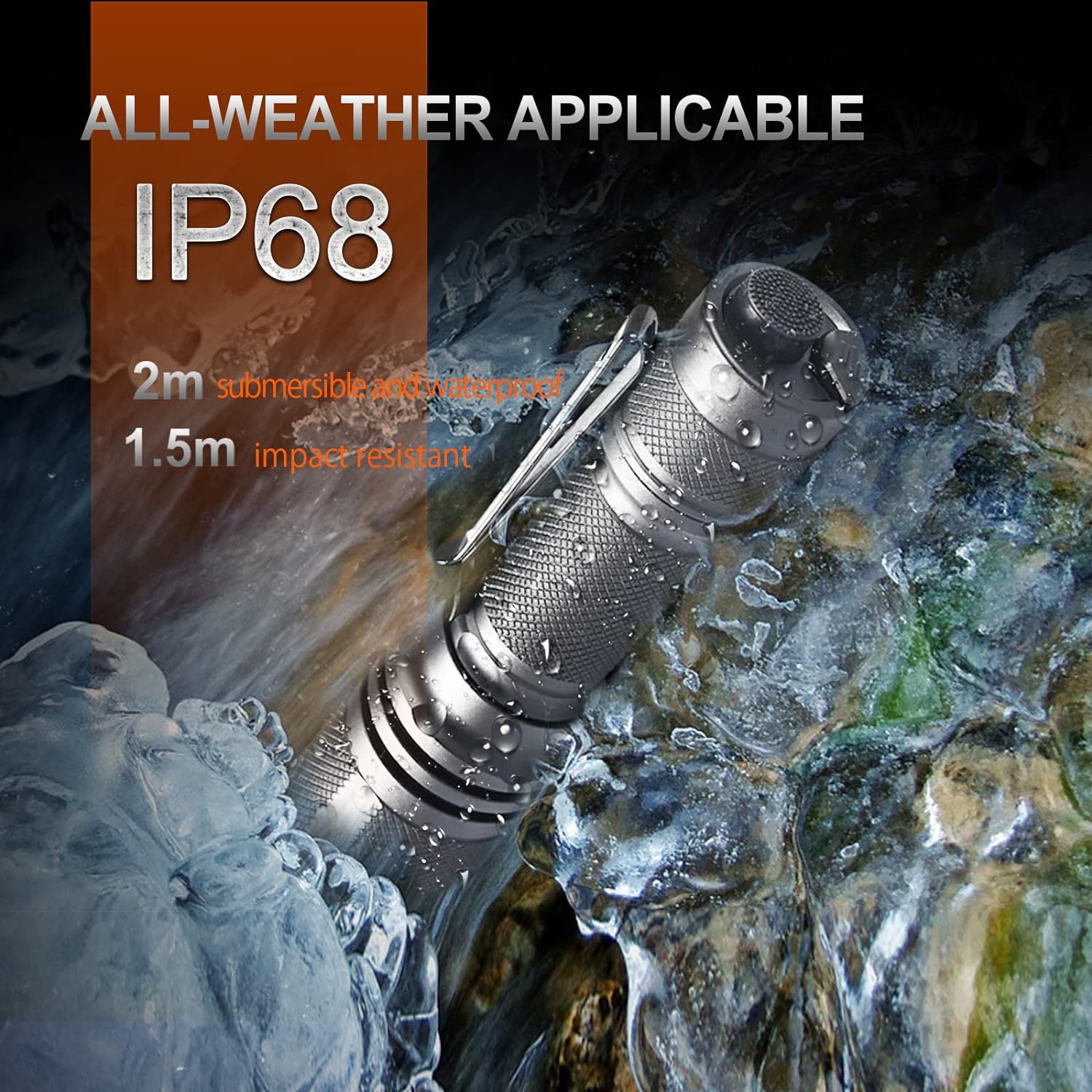 ACEBEAM P16 Tactical Flashlight Tail-Dual Switch 1800 Lumens 484m Beam Distance USBC Rechargeable IP68 Waterproof Powerful Portable Small LED Flashlights (Grey)