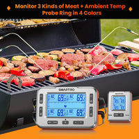 SMARTRO X50 Wireless Meat Thermometer 4 Probes 500ft Long Range BBQ Alarm Thermometer for Smoker Grilling Kitchen Food Cooking Thermometer for Meat