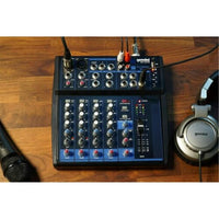 Gemini GEM-08USB Compact 8 Channel Bluetooth Mixer - USB Playback (Black)