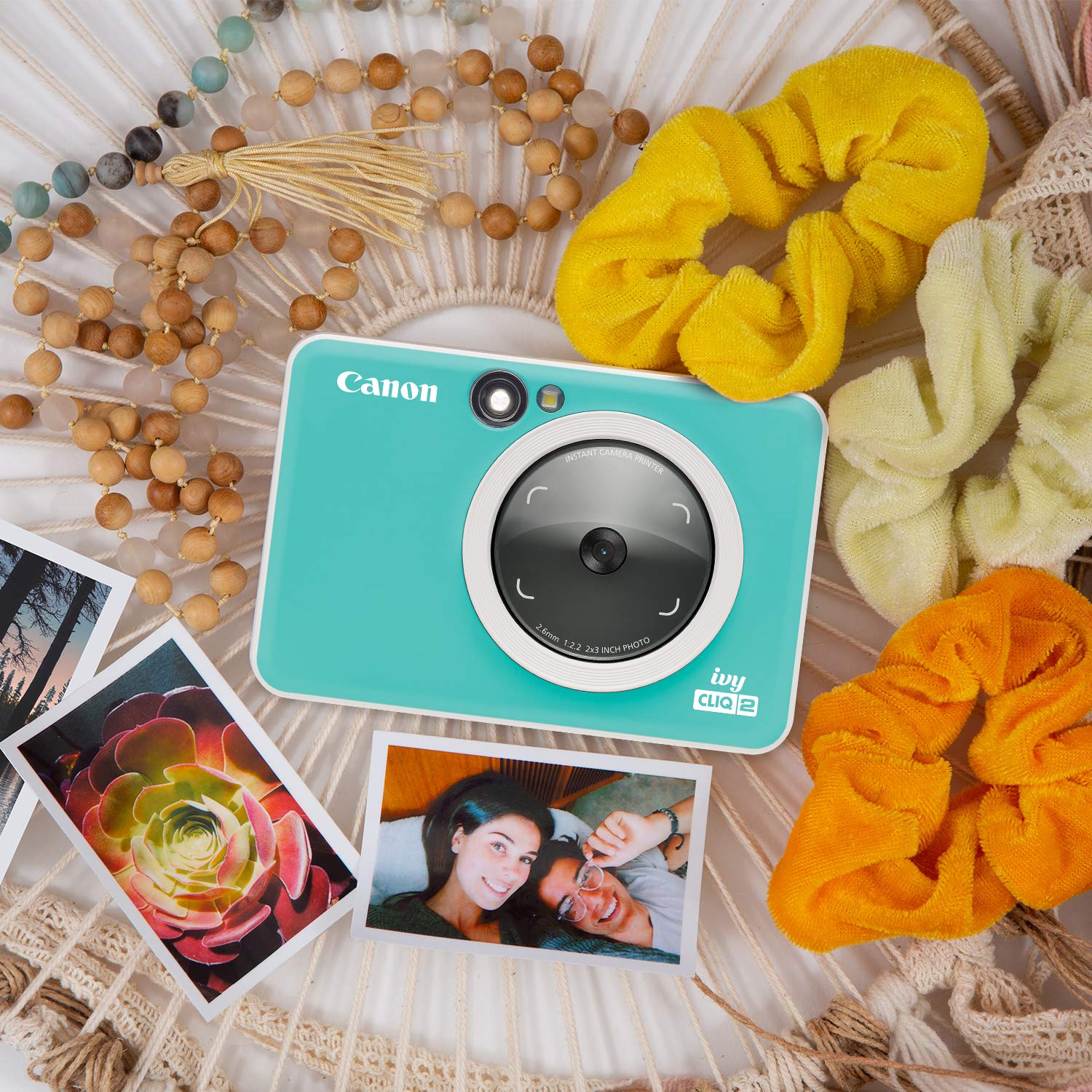 Canon Store Canon IVY CLIQ 2 Instant Camera Printer, Mini Photo Printer, Turquoise (Matte)