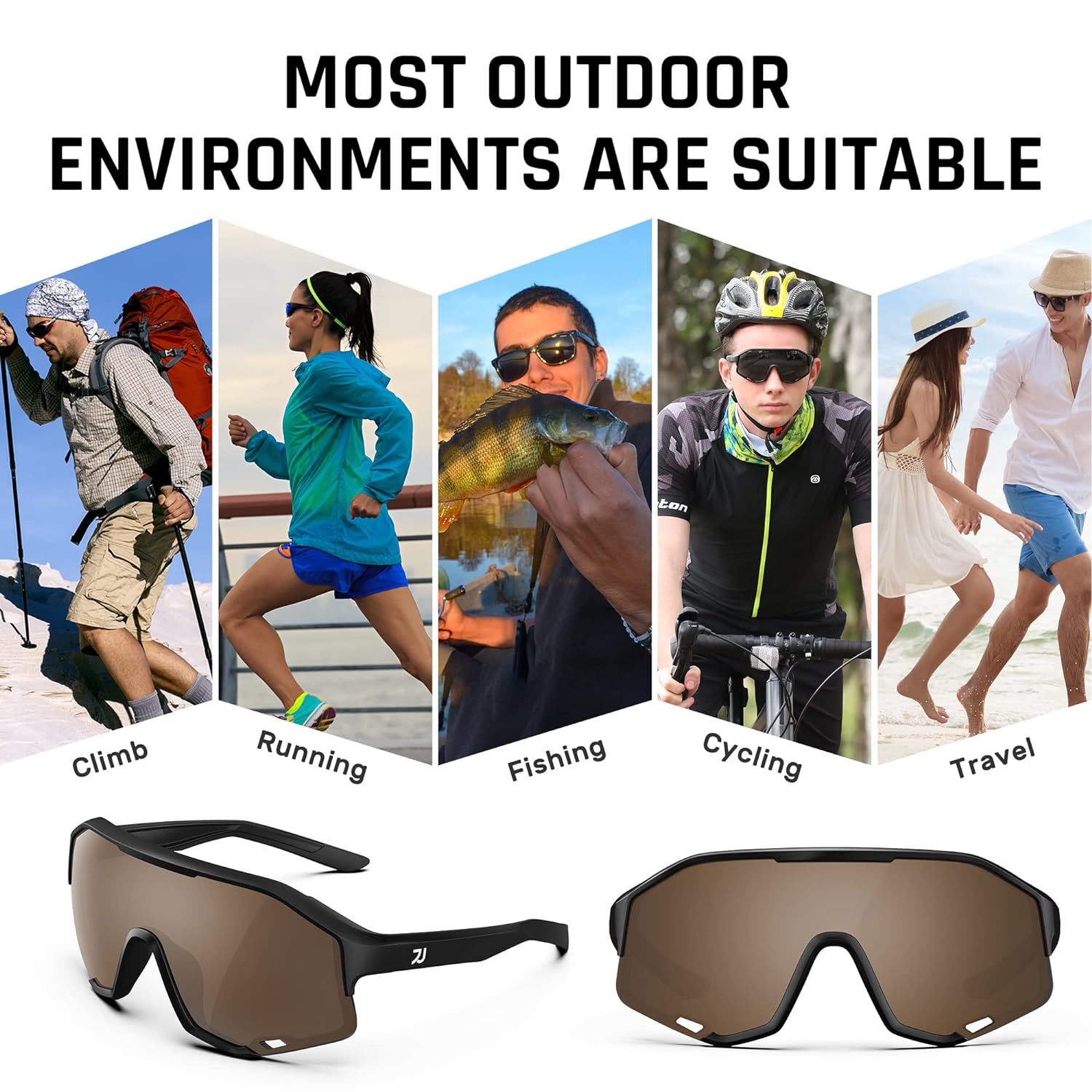 RIVBAO Polarized Cycling Sunglasses for Men and Women Uv400 Protection,pit vipers Sports Glasses for Running,Biking,Fishing,Baseball,Golf