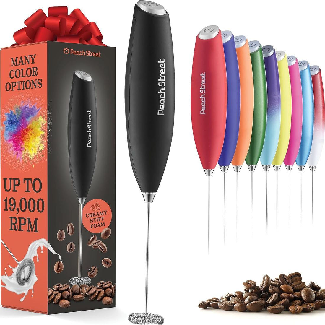 Powerful Handheld Milk Frother, Mini Milk Foamer Stainless Steel Drink Mixer with Frother Stand for Coffee, Lattes, Cappuccino, Frappe, Matcha, Hot Chocolate. (Coffee Beater) (Beater 1)