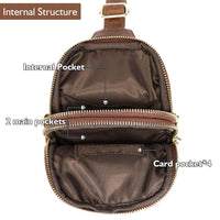 INICAT Small Sling Bag for Women Fashion Fanny Packs Crossbody Purses Chest Bags for Men Women, Style C-brown