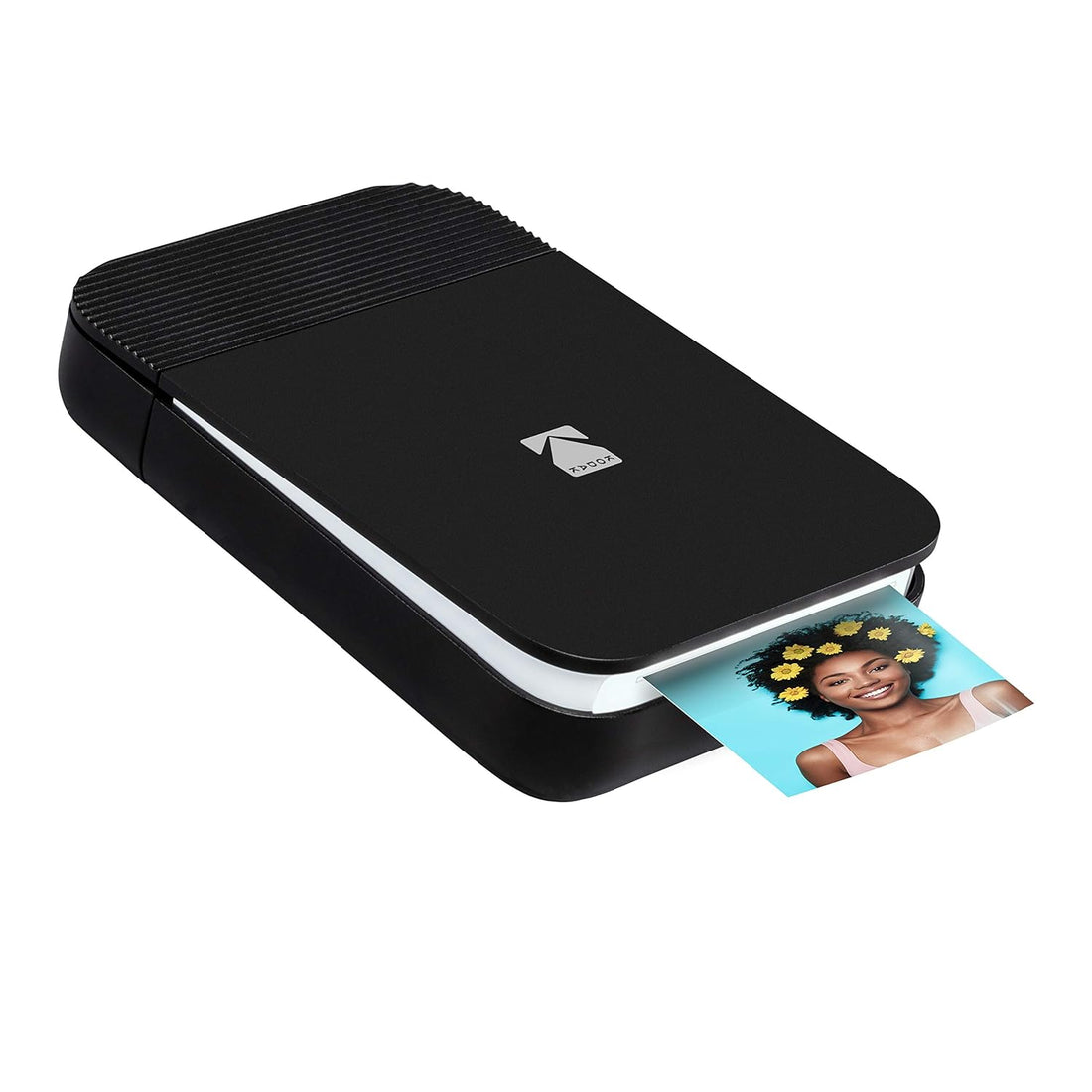 KODAK Smile Instant Digital Printer – Pop-Open Bluetooth Mini Printer for iPhone & Android – Edit, Print & Share 2x3 Zink Photos w/Free Smile App – Black/White