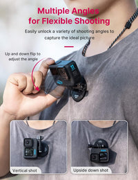Magnetic Snap Chest Mount for Gopro - ULANZI GP-17 Action Camera Quick Release POV Vlog Accessories I 45N Strong Suction I Phone Holder I Carrying Bag I for Gopro Hero 11 10 9 8 DJI Action insta360