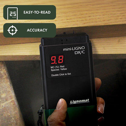 Mini-Ligno DX/C Wood Moisture Meter Accurate Moisture – In Use