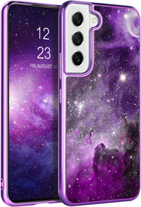 BENTOBEN Compatible with Samsung Galaxy S22 Plus Case, Slim Fit Glow in The Dark Soft Shockproof Flexible Bumper Anti Scratch Protective Case for Samsung Galaxy S22+ Plus 5G 6.6" (2022), Purple Nebula