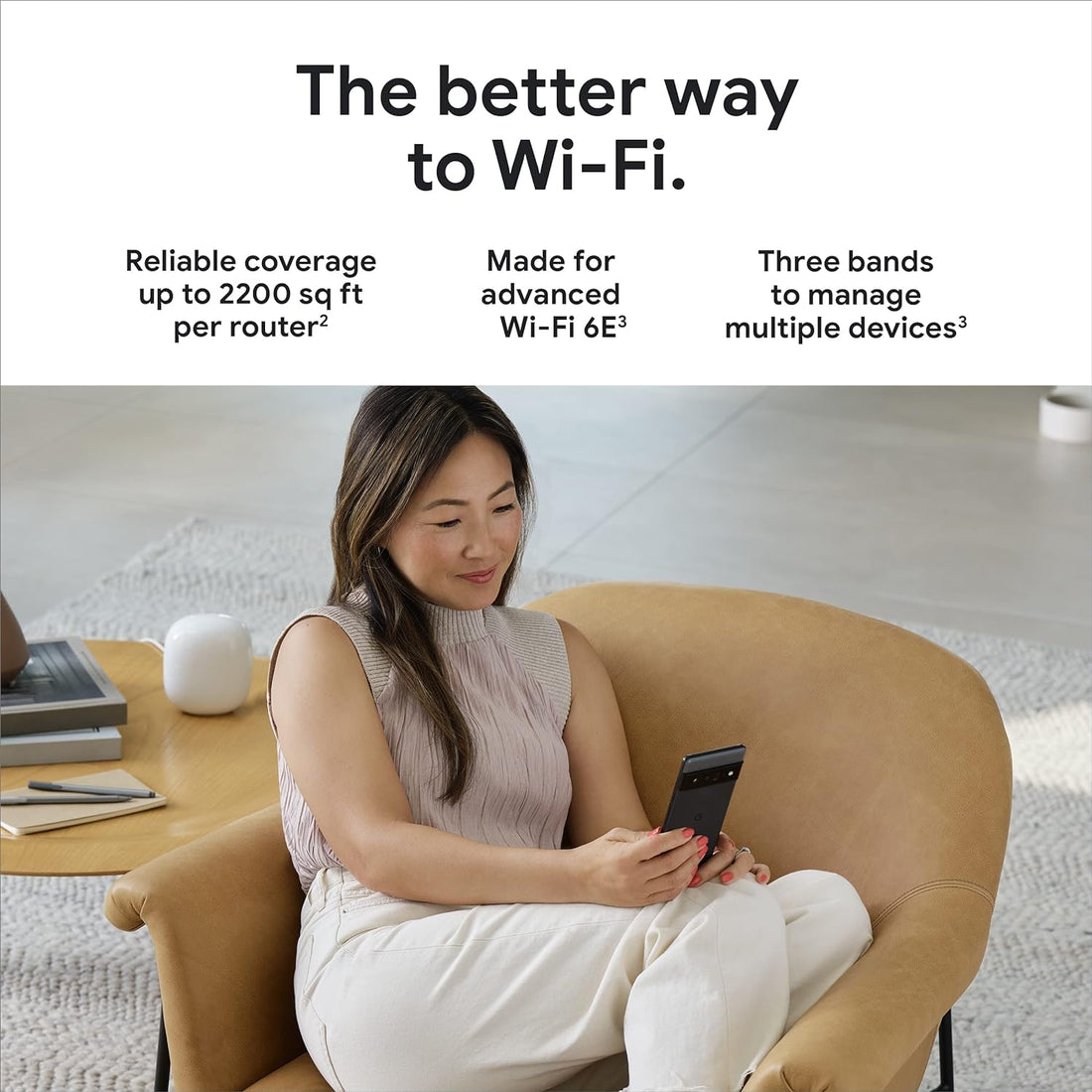 Google Nest WiFi Pro - Wi-Fi 6E - Reliable Home Wi-Fi System with Fast Speed and Whole Home Coverage - Mesh Wi-Fi Router - Lemongrass