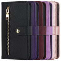 Ｈａｖａｙａ Compatible with iPhone 15 Plus Case Wallet with Card Holder Compatible with iPhone 15 Plus Phone case for Women,Flip Crossbody Zipper Wallet case with Credit Card Holders-Purple