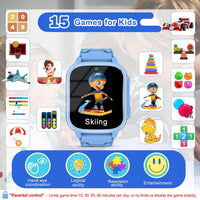 AstraMinds Smart Watch for Kids Boys Girls - Kids Smart Watches with 15 Games,Habit Tracker,2 Camera,10 Stories, Watch for Kids Boys Girls Ages 3-12(Blue)