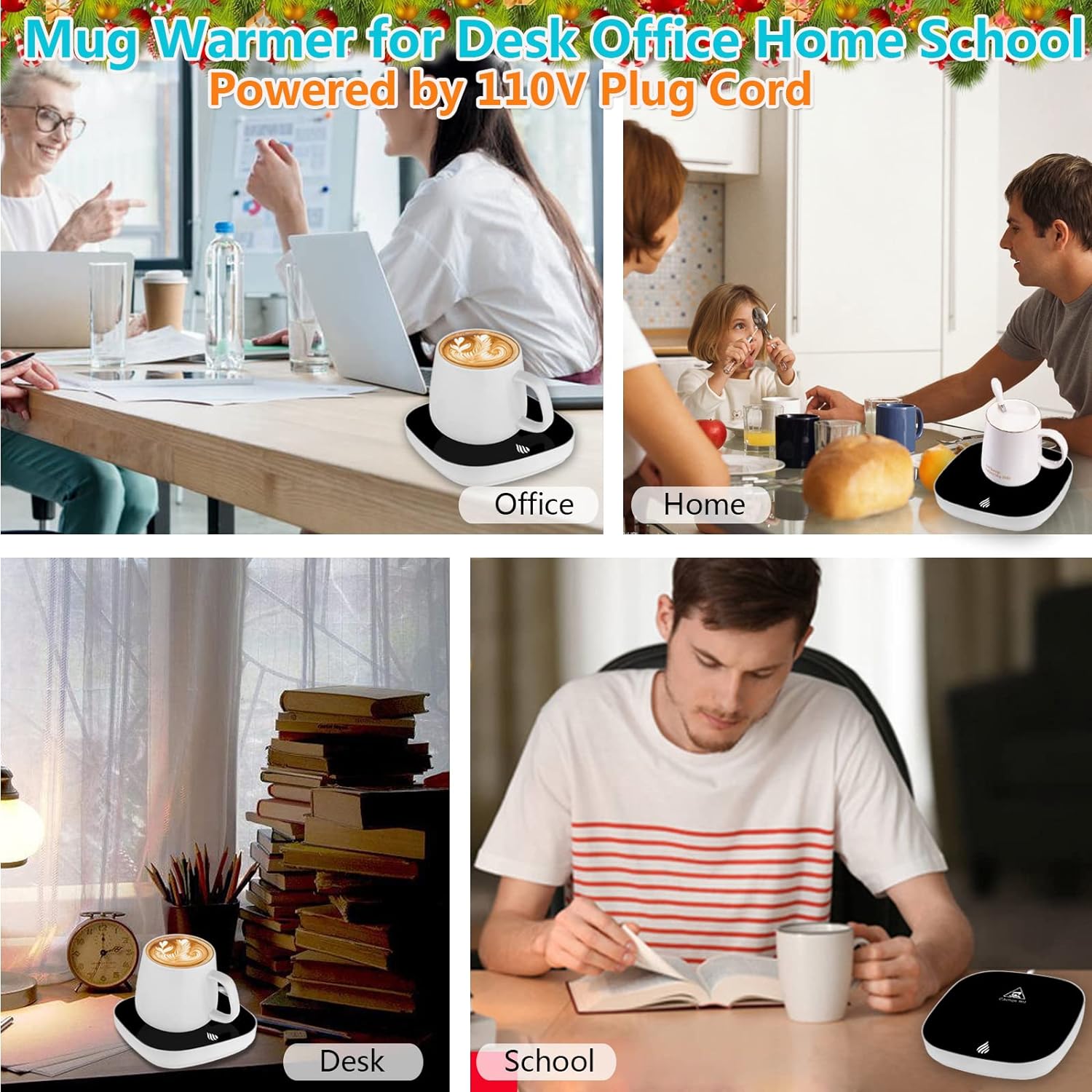 Coffee Mug Warmer for Desk with Auto Shut Off, Coffee Cup Warmer for Desk Office Home-Birthday Coffee Gifts