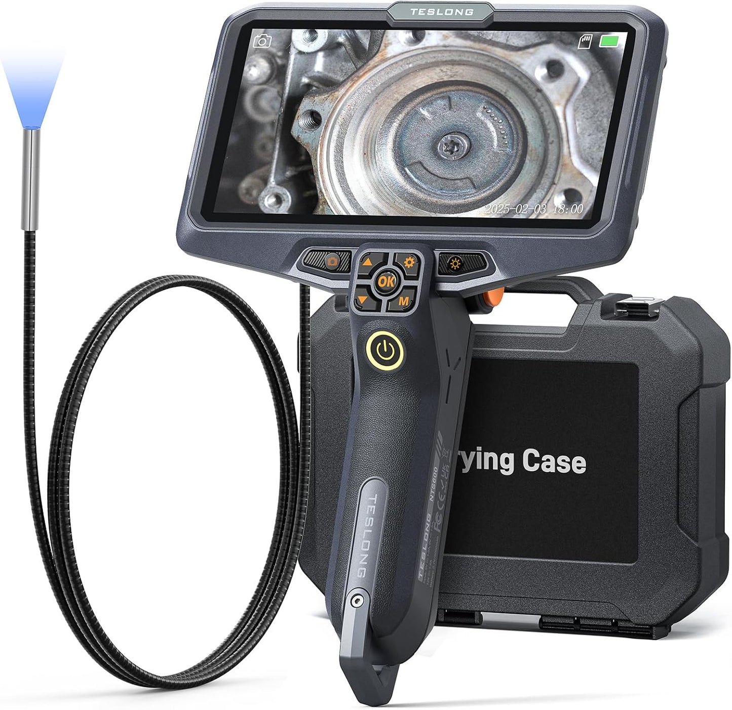 Teslong Ultra-Thin 3.9mm Industrial Endoscope with Lights – Front View