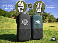 The Birdie Club Golf Glove Case - Golf Caddie Case with Phone Charging Cable Hole, Removable Glove Holder and Three Bonus Ball Markers - Bag Organizer for Golf Tees and Ball Markers (Birdie Black)