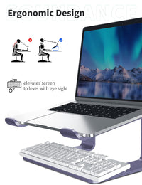 Soundance Laptop Stand, Aluminum Computer Riser, Ergonomic Laptops Elevator for Desk, Metal Holder Compatible with 10 to 15.6 Inches Notebook Computer, Purple