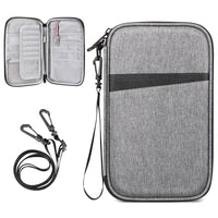 Fintie Family Passport Holder Wallet for 6 People, Big Capacity RFID Blocking Travel Document Organizer Clutch Bag with Pen Holder Keychain Credit Cards Case Cover for Women Men, Gray, Family Passport Holder